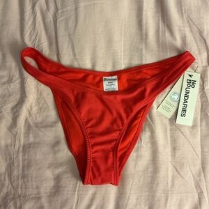 No Boundaries Women's Vibrant Red Bikini Bottom